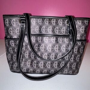 Giani Bernini Black and Gray Logo Tote